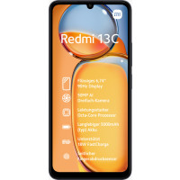 Produktbild för Xiaomi Redmi 13C - midnattssvart - 4G pekskärmsmobil - 128 GB - GSM