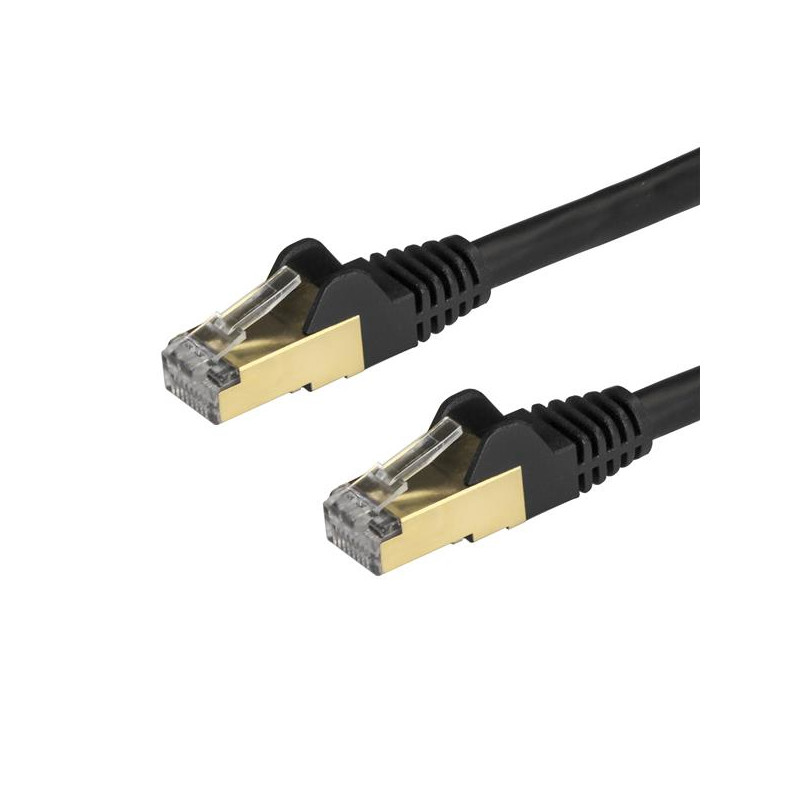 Produktbild för StarTech.com Cat6a Ethernet-kabel - skärmad (STP) - 0,5 m, svart