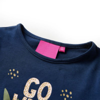 Produktbild för T-shirt med långa ärmar för barn marinblå 116