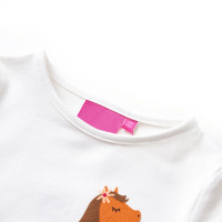 Produktbild för T-shirt med långa ärmar för barn ecru 128