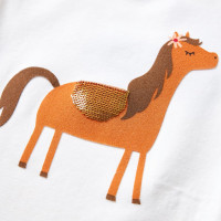 Produktbild för T-shirt med långa ärmar för barn ecru 128