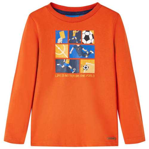 vidaXL T-shirt med långa ärmar för barn orange 104