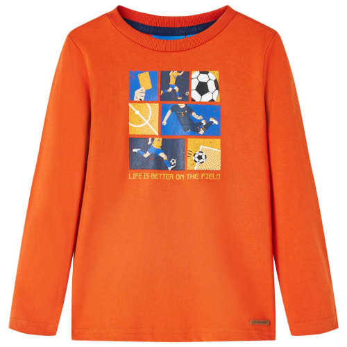 vidaXL T-shirt med långa ärmar för barn orange 128