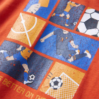 Produktbild för T-shirt med långa ärmar för barn orange 128