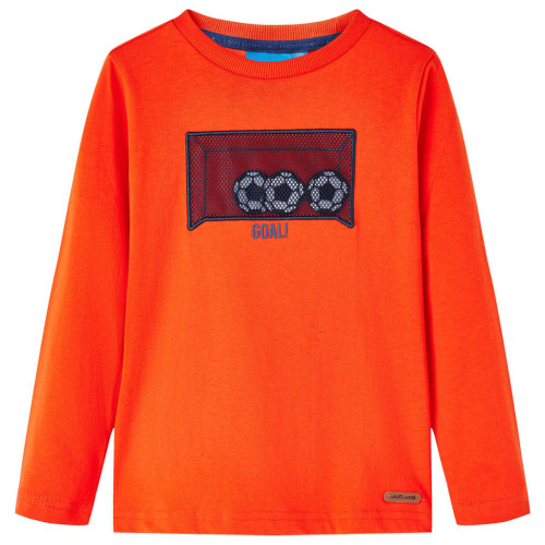 vidaXL T-shirt med långa ärmar för barn stark orange 92
