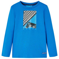 Produktbild för T-shirt med långa ärmar för barn koboltblå 128