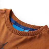 Produktbild för T-shirt med långa ärmar för barn konjaksbrun 116