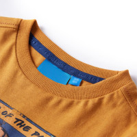 Produktbild för T-shirt med långa ärmar för barn mörk ockra 116