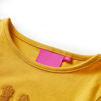 Produktbild för T-shirt med långa ärmar för barn mörk ockra 92