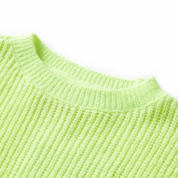 Produktbild för Stickad tröja för barn neongul 128