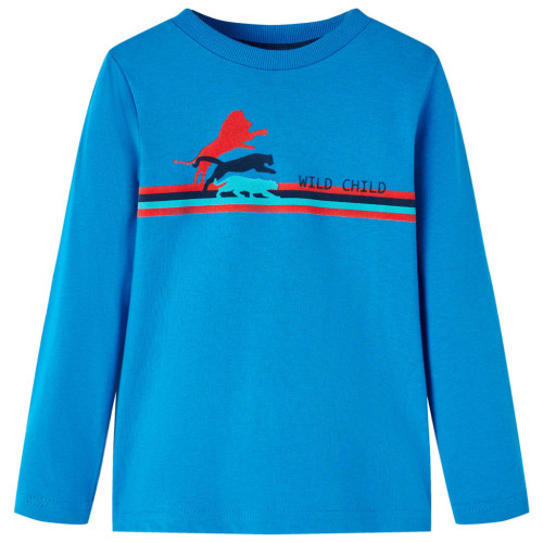 vidaXL T-shirt med långa ärmar för barn koboltblå 116