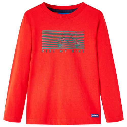 vidaXL T-shirt med långa ärmar för barn röd 128