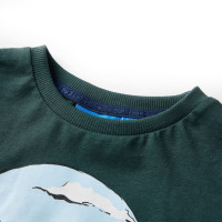 Produktbild för Kid's T-shirt med långa ärmar mörkgrön 140