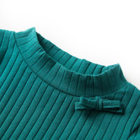 Produktbild för T-shirt med långa ärmar för barn ribbstickad mörkgrön 104