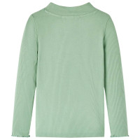 Produktbild för T-shirt med långa ärmar för barn polokrage mörk mintgrön 104