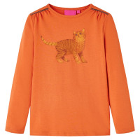 Produktbild för T-shirt med långa ärmar för barn stark orange 92