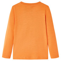 Produktbild för T-shirt med långa ärmar för barn mörkorange 116