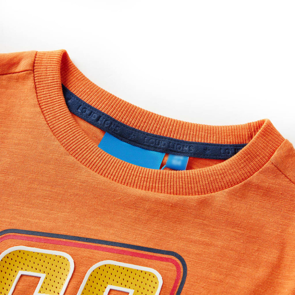 Produktbild för T-shirt med långa ärmar för barn mörkorange 116