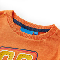 Produktbild för T-shirt med långa ärmar för barn mörkorange 116