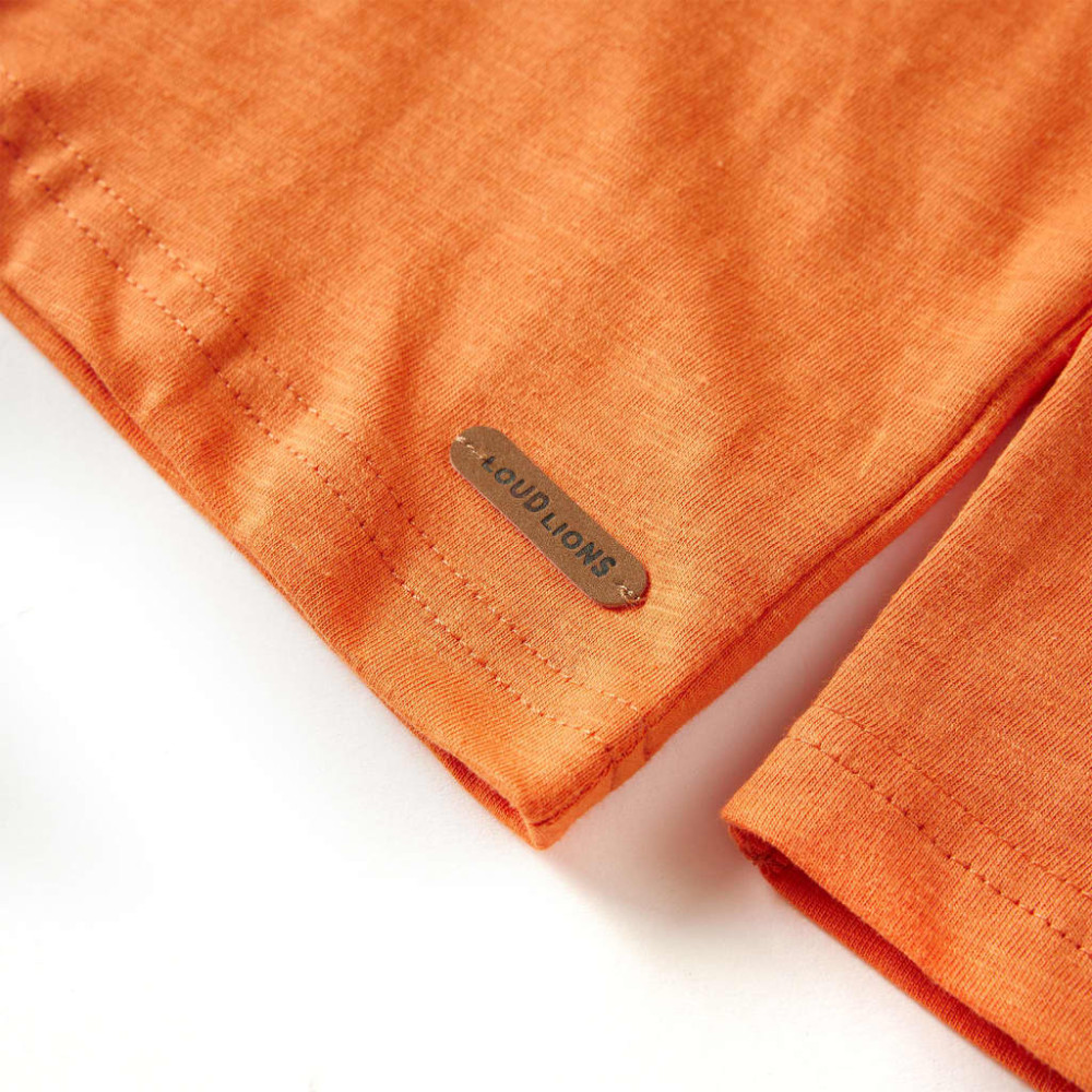 Produktbild för T-shirt med långa ärmar för barn mörkorange 116