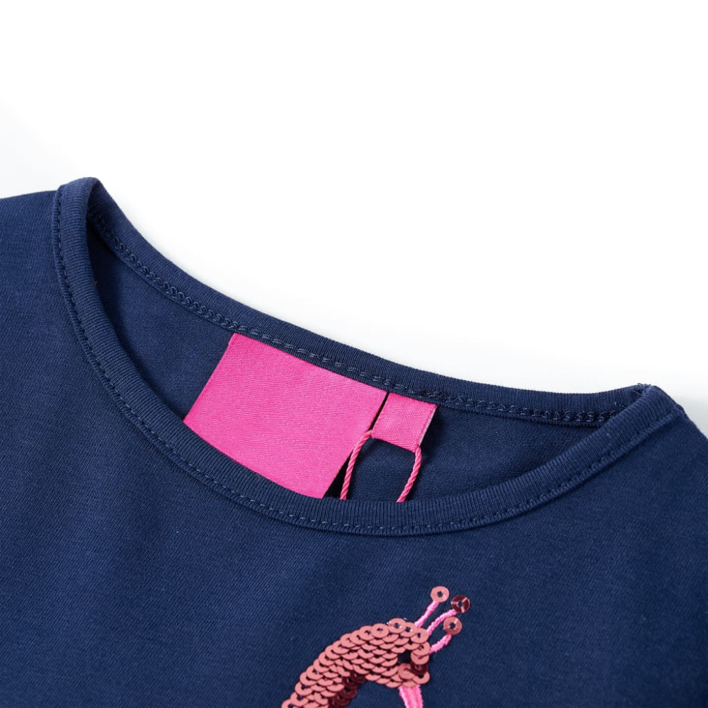 Produktbild för T-shirt med långa ärmar för barn marinblå 116