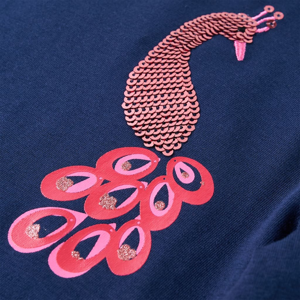 Produktbild för T-shirt med långa ärmar för barn marinblå 116