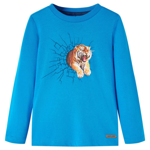 vidaXL T-shirt med långa ärmar för barn koboltblå 140