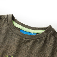 Produktbild för T-shirt med långa ärmar för barn khaki melange 128
