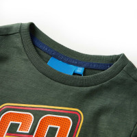 Produktbild för T-shirt med långa ärmar för barn mörkgrön 128