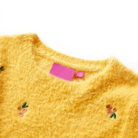 Produktbild för Stickad tröja för barn ockra 104