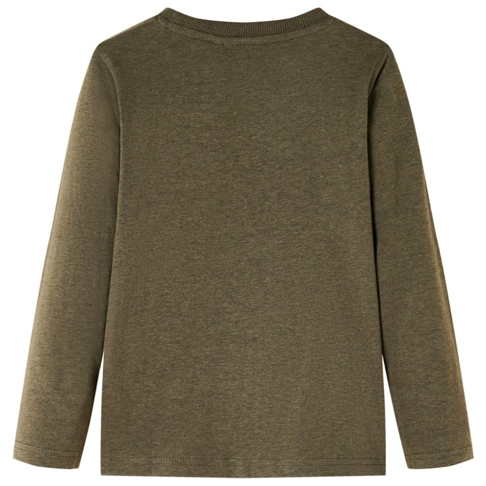 Produktbild för T-shirt med långa ärmar för barn khaki melange 116