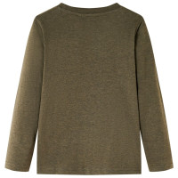 Produktbild för T-shirt med långa ärmar för barn khaki melange 116