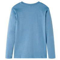 Produktbild för T-shirt med långa ärmar för barn blå 140