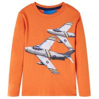 Produktbild för T-shirt med långa ärmar för barn mörk orange 128