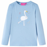 Produktbild för T-shirt med långa ärmar för barn ljusblå 140