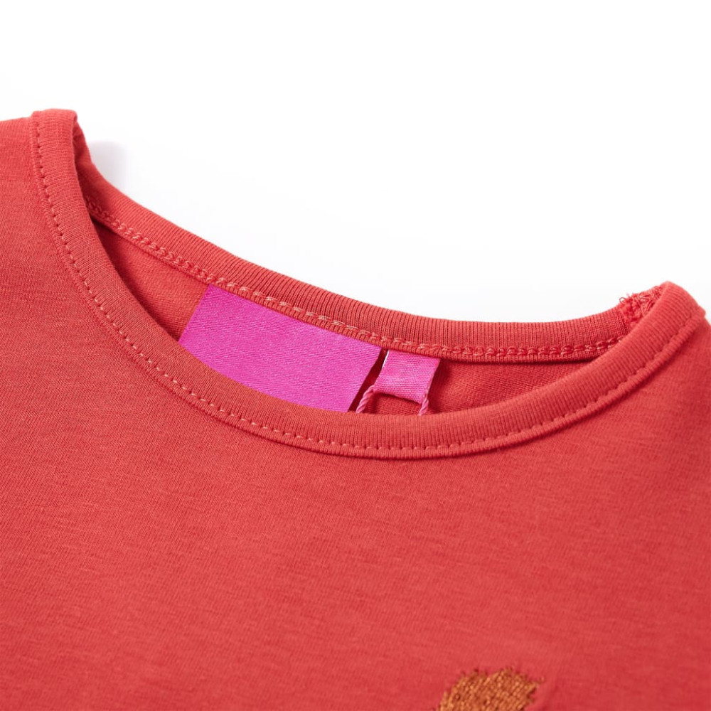 Produktbild för T-shirt med långa ärmar för barn ljusröd 140