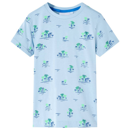 vidaXL T-shirt för barn ljusblå 104