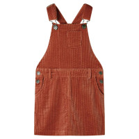 Produktbild för Hängselklänning för barn manchester konjaksbrun 140