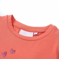 Produktbild för T-shirt med volangärmar för barn korall 116