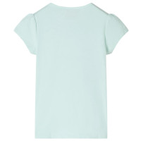 Produktbild för T-shirt med formade ärmar för barn ljus mintgrön 140