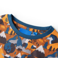 Produktbild för Pyjamas med långa ärmar för barn konjaksbrun 92