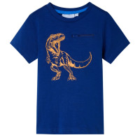Produktbild för T-shirt med korta ärmar för barn mörkblå 116