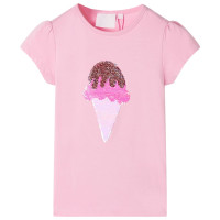 Produktbild för T-shirt för barn ljus rosa 140