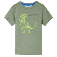 Produktbild för T-shirt med korta ärmar för barn ljus khaki 92