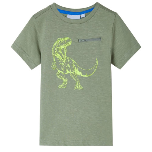 vidaXL T-shirt med korta ärmar för barn ljus khaki 92