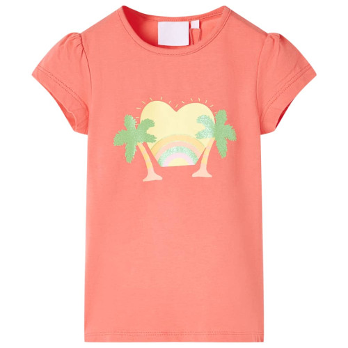 vidaXL T-shirt för barn korallröd 116