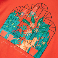 Produktbild för T-shirt för barn mörk orange 92