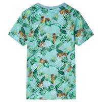 Produktbild för T-shirt för barn grönmelerad 140