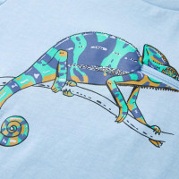 Produktbild för T-shirt med korta ärmar för barn ljusblå 128