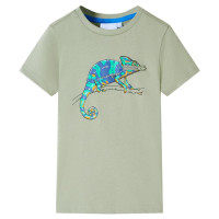 Produktbild för T-shirt med korta ärmar för barn ljus khaki 140